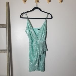 LIGHT GREEN SEQUIN DRESS